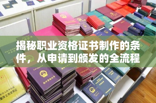 高明揭秘职业资格证书制作的条件，从申请到颁发的全流程解析