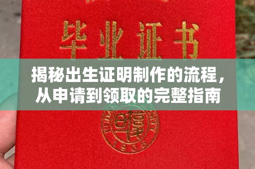 高明揭秘出生证明制作的流程，从申请到领取的完整指南