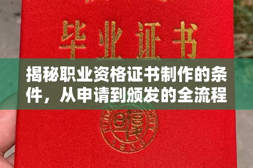 高明揭秘职业资格证书制作的条件，从申请到颁发的全流程解析
