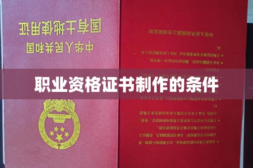 高明职业资格证书制作的条件