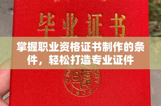 高明掌握职业资格证书制作的条件，轻松打造专业证件