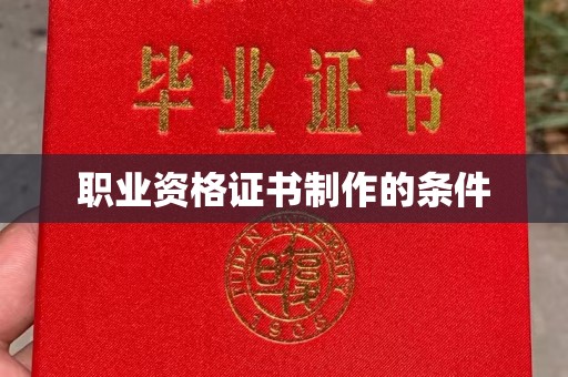 高明职业资格证书制作的条件