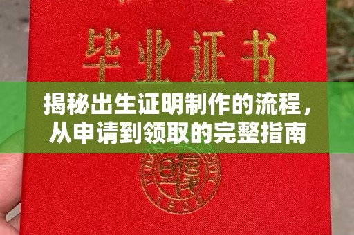 高明揭秘出生证明制作的流程，从申请到领取的完整指南